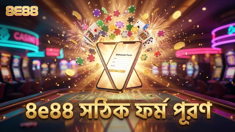 8e88 উইথড্রয়াল ফর্ম সঠিকভাবে পূরণ করা হয়েছে।