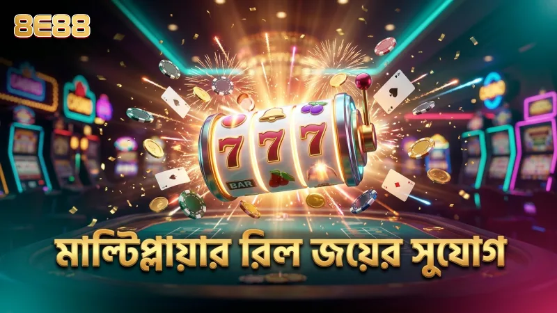 মাল্টিপ্লায়ার রিল ফরচুন জেম্স স্লটে জয়ের সুযোগ বাড়ায়।